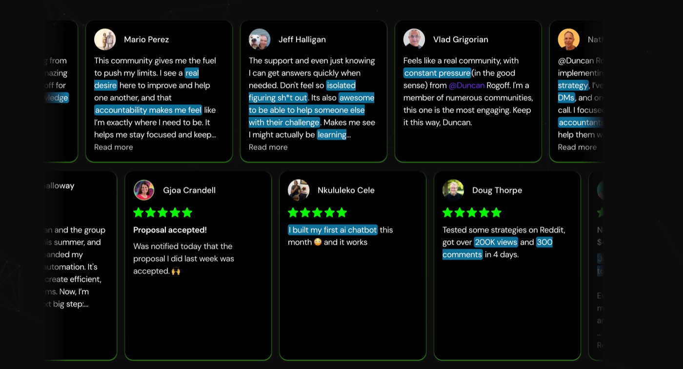 A customer's Wall of Love embedded on their site