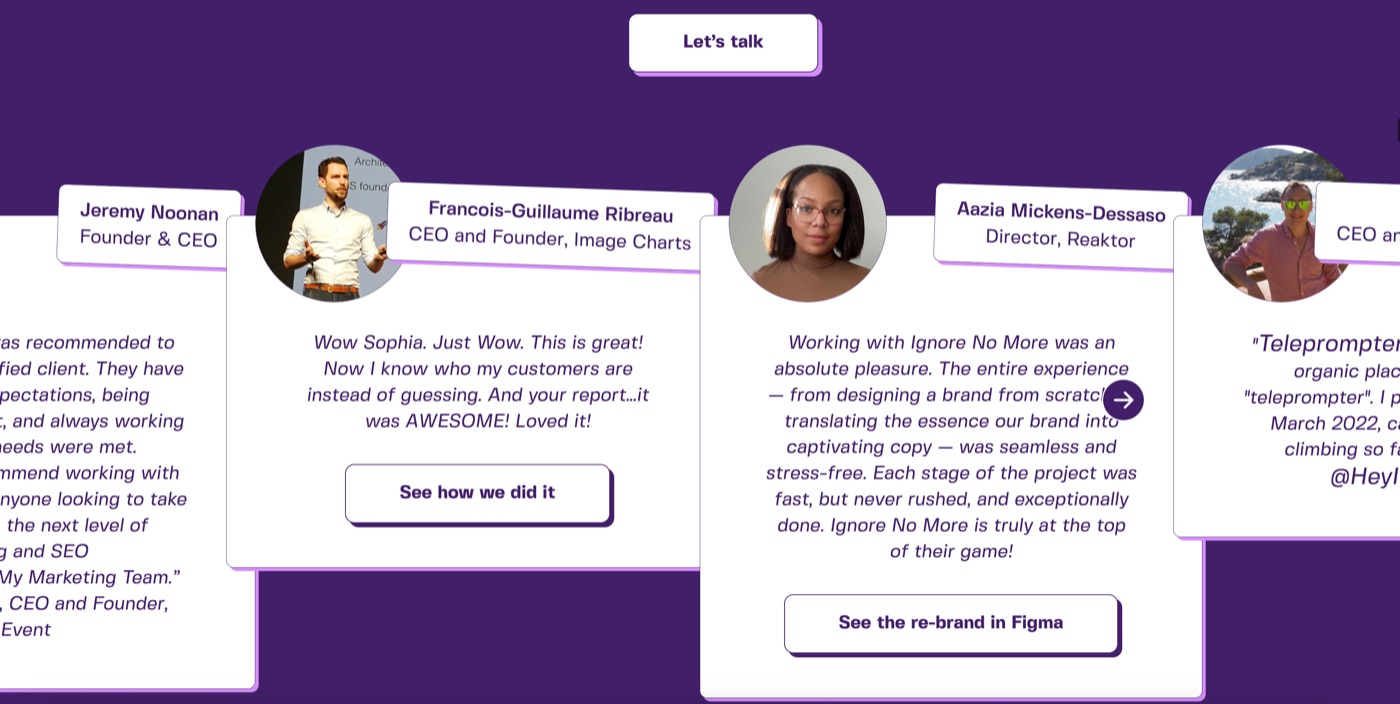 A customer's Wall of Love embedded on their site